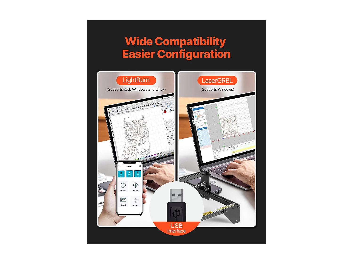 Máquina para Gravação a Laser Gravador Laser SucceBuy 20 W Ponto Comprimido Proteção Ocular