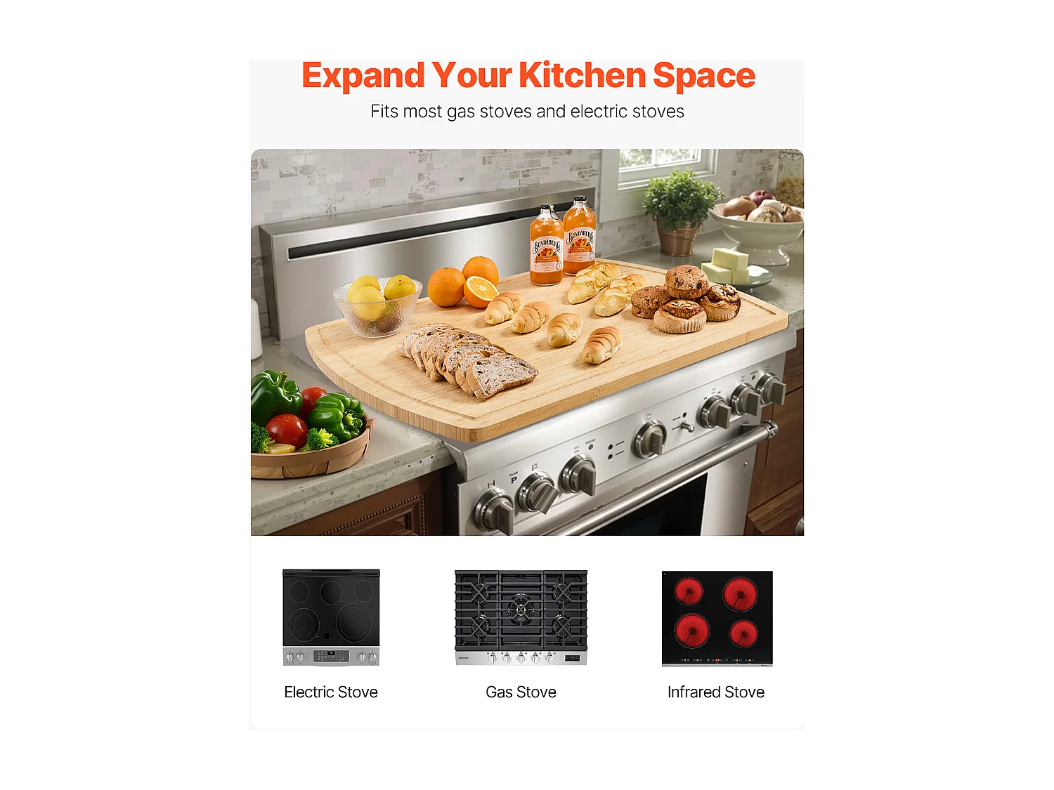 Planche à Découper, Housse Protection pour Cuisinière à Gaz SucceBuy, Planche à Nouilles, 76,5 x 56 cm