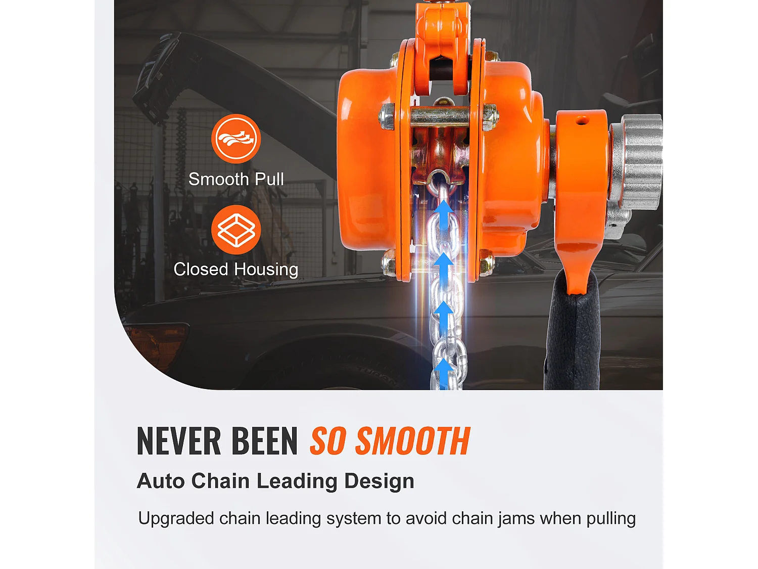 Palan à Chaîne à Levier SucceBuy, Capacité de 499 kg, 152,4 cm, Élévateur à Cliquet G80