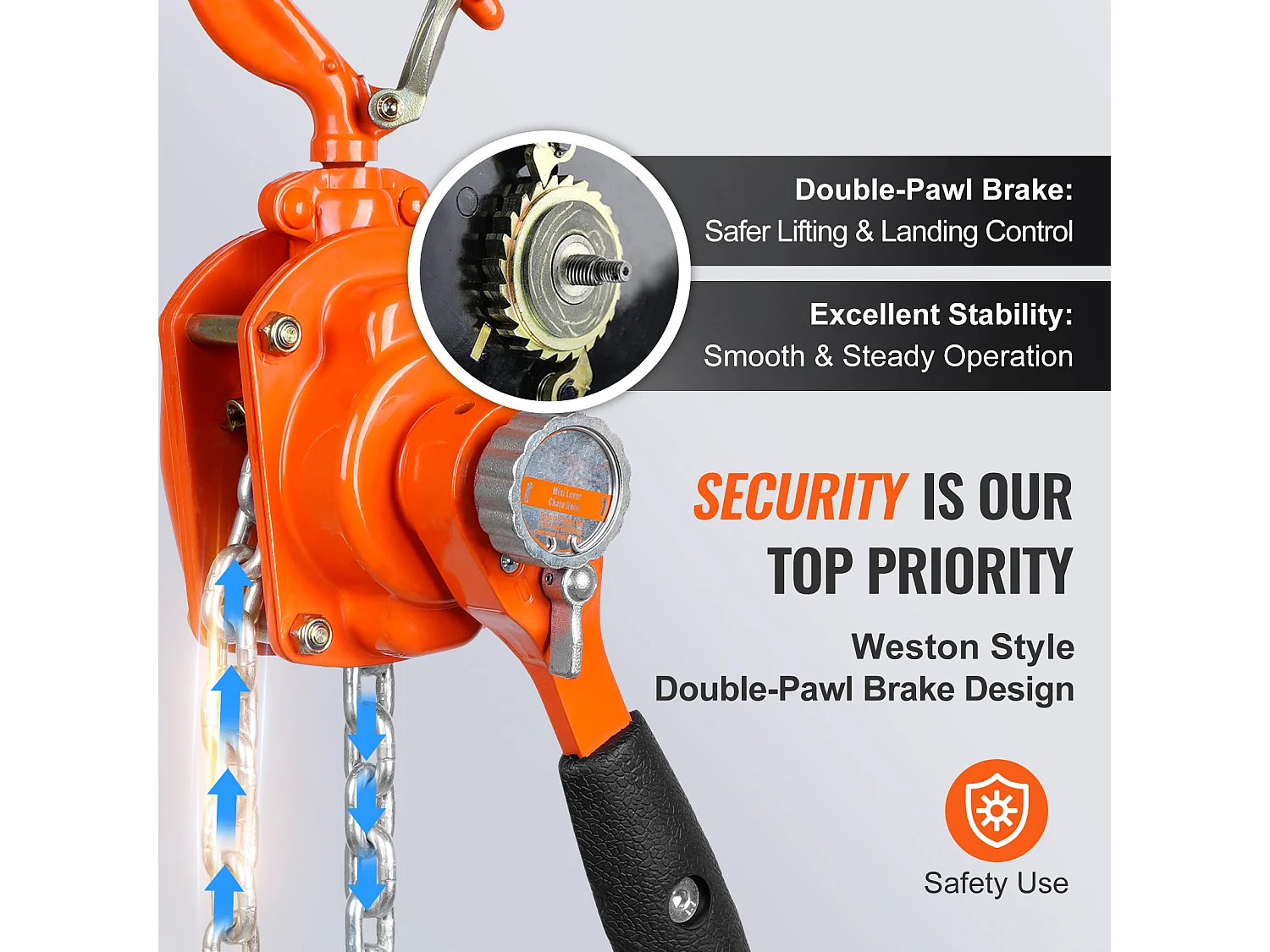 Kettingschroef met Hebel SucceBuy, Capaciteit van 499 kg, 152,4 cm, Klikverhoger G80