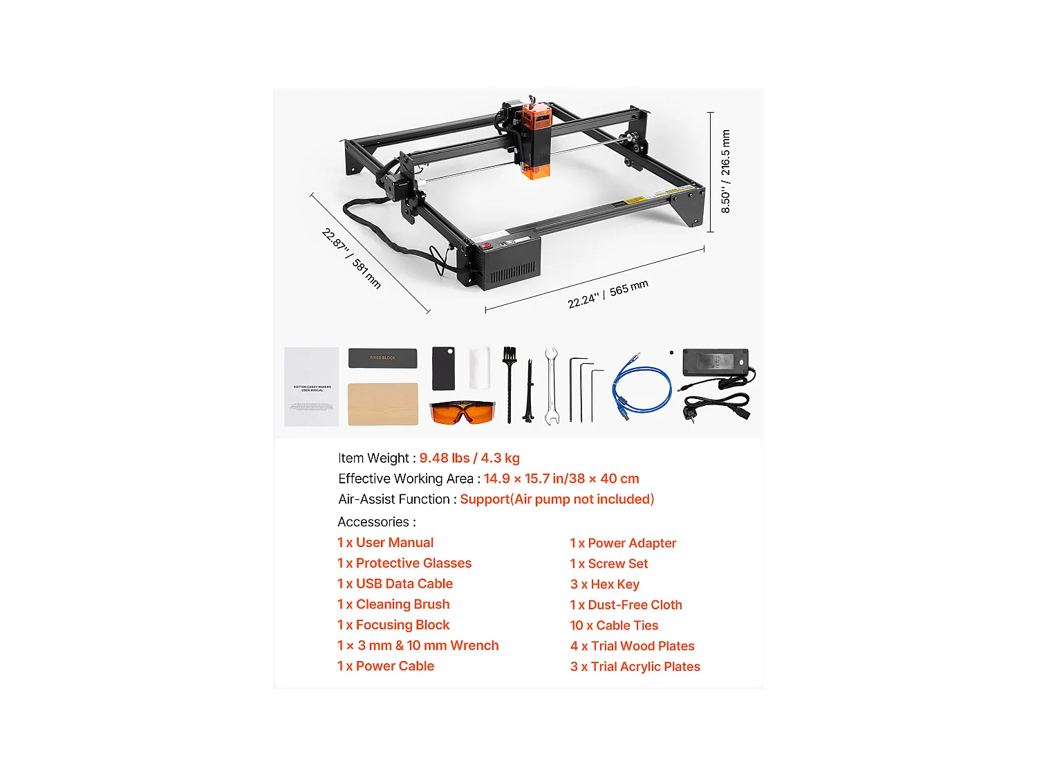 Machine à Graver Laser Graveur Laser SucceBuy 10 W Point Compressé Protection Yeux