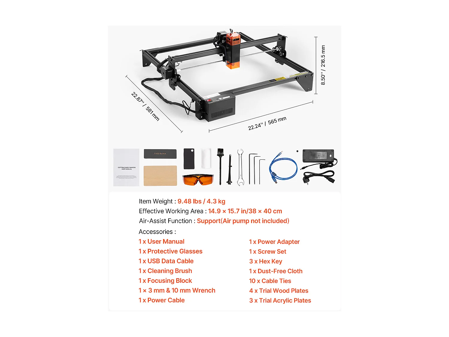 Machine à Graver Laser Graveur Laser SucceBuy 10 W Point Compressé Protection Yeux