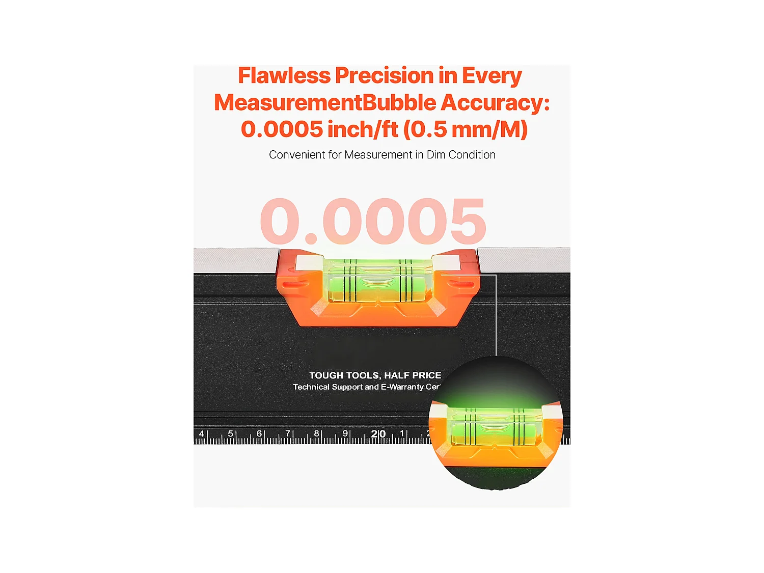 Niveau à Torpille Magnétique SucceBuy, Niveaux Magnétiques, avec Fioles à Bulle, 6 Pièces, 198/122/81/61/41/25 cm