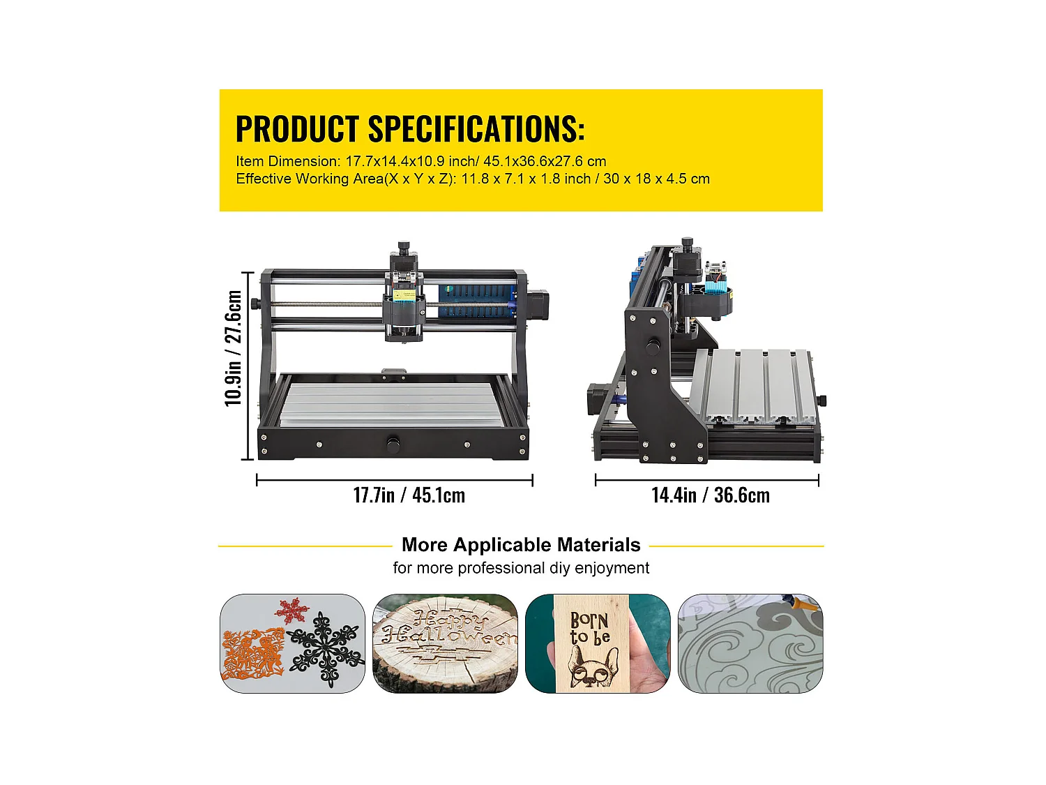 Machine à Graver, SucceBuy Machine CNC 3018 Pro, Graveur Laser 2500 mW pour Bois, Plastique, Cuir