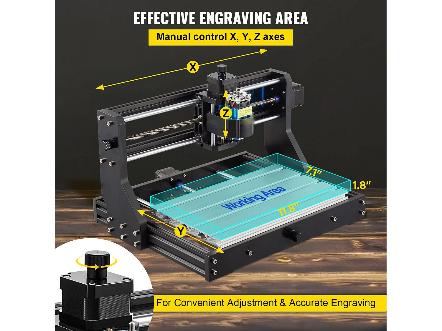 Machine à Graver, SucceBuy Machine CNC 3018 Pro, Graveur Laser 2500 mW pour Bois, Plastique, Cuir