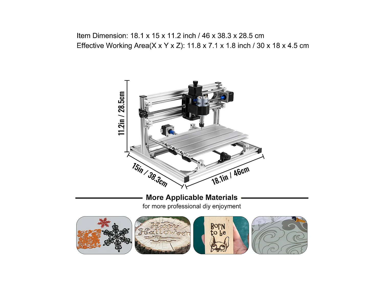 Machine à Graver, SucceBuy Kit de Gravure 3 Axes CNC 3018 DIY avec Laser 500 mW, Fraiseuse pour Bois, PCB