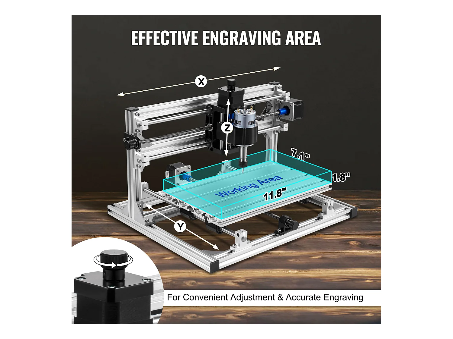 Machine à Graver, SucceBuy Kit de Gravure 3 Axes CNC 3018 DIY avec Laser 500 mW, Fraiseuse pour Bois, PCB