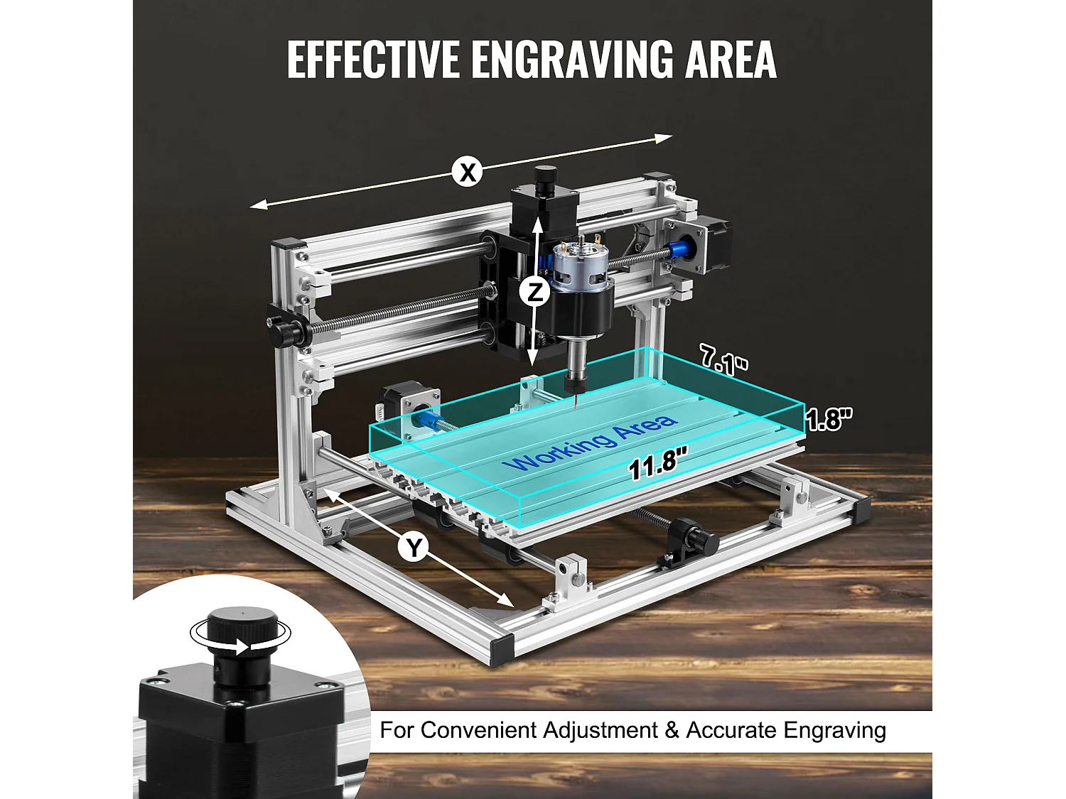 Machine à Graver, SucceBuy Kit de Gravure 3 Axes CNC 3018 DIY avec Laser 500 mW, Fraiseuse pour Bois, PCB