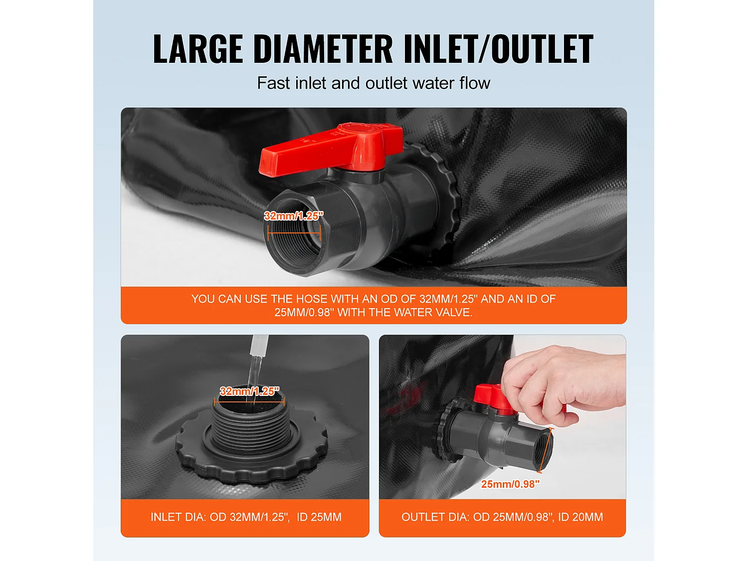 Draagbare Watertank SucceBuy 113L, Opvouwbaar van PVC, Zwart, Watertank voor Camper, Grote Capaciteit, Draagbaar, Brandpreventie, Camping