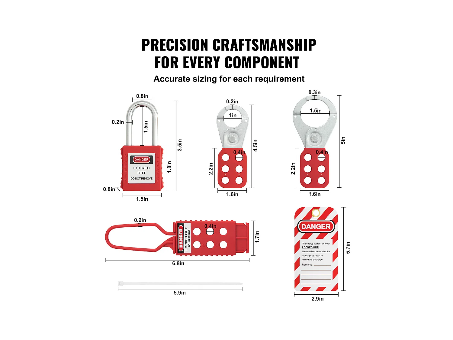 Kit de Serrures de Verrouillage, SucceBuy Kit de Verrouillage et d'Étiquetage Électrique 47 Pièces avec Cadenas, Moraillons, Étiquettes et Sac