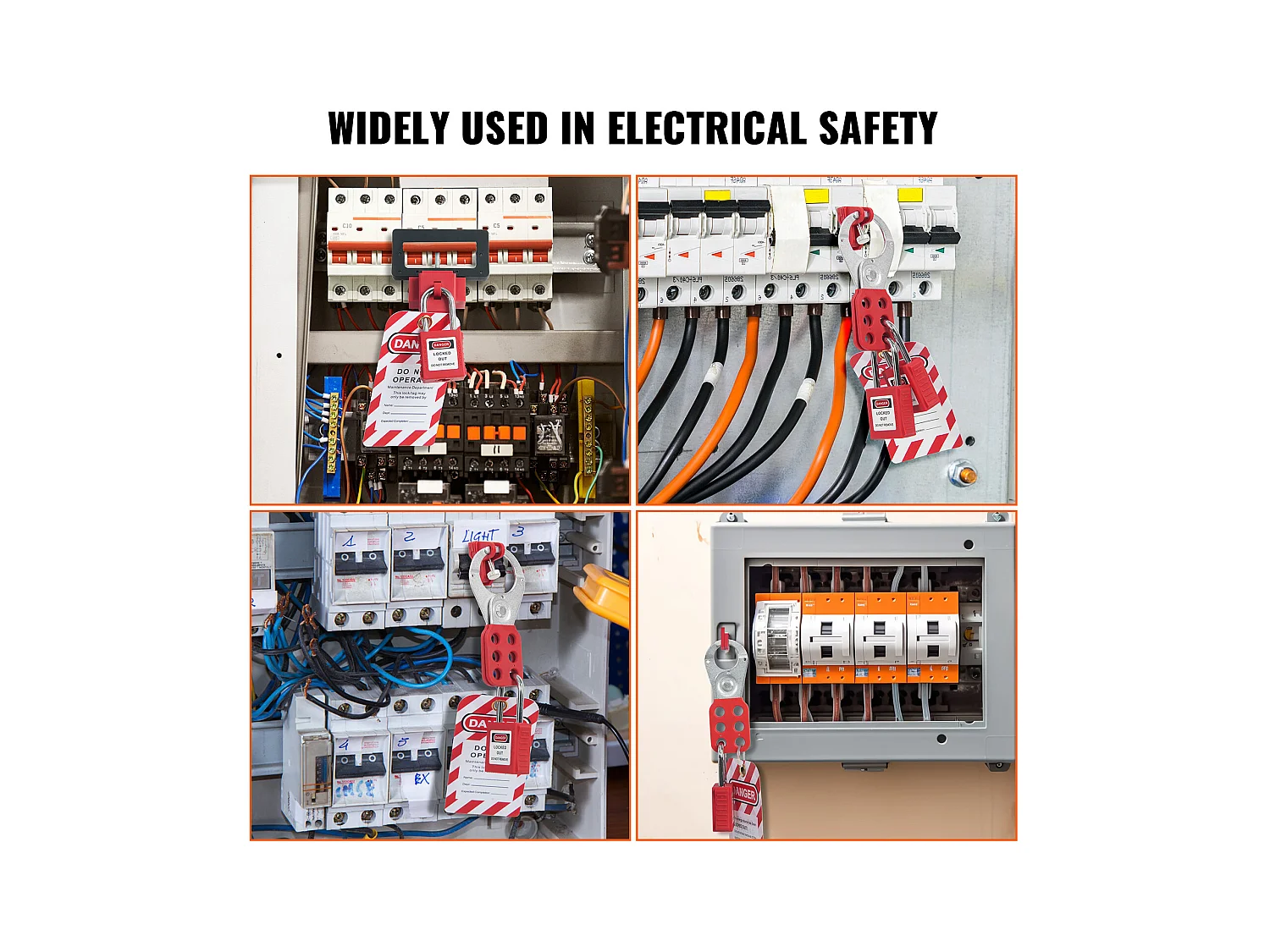 Kit de Serrures de Verrouillage, SucceBuy Kit de Verrouillage et d'Étiquetage Électrique 47 Pièces avec Cadenas, Moraillons, Étiquettes et Sac