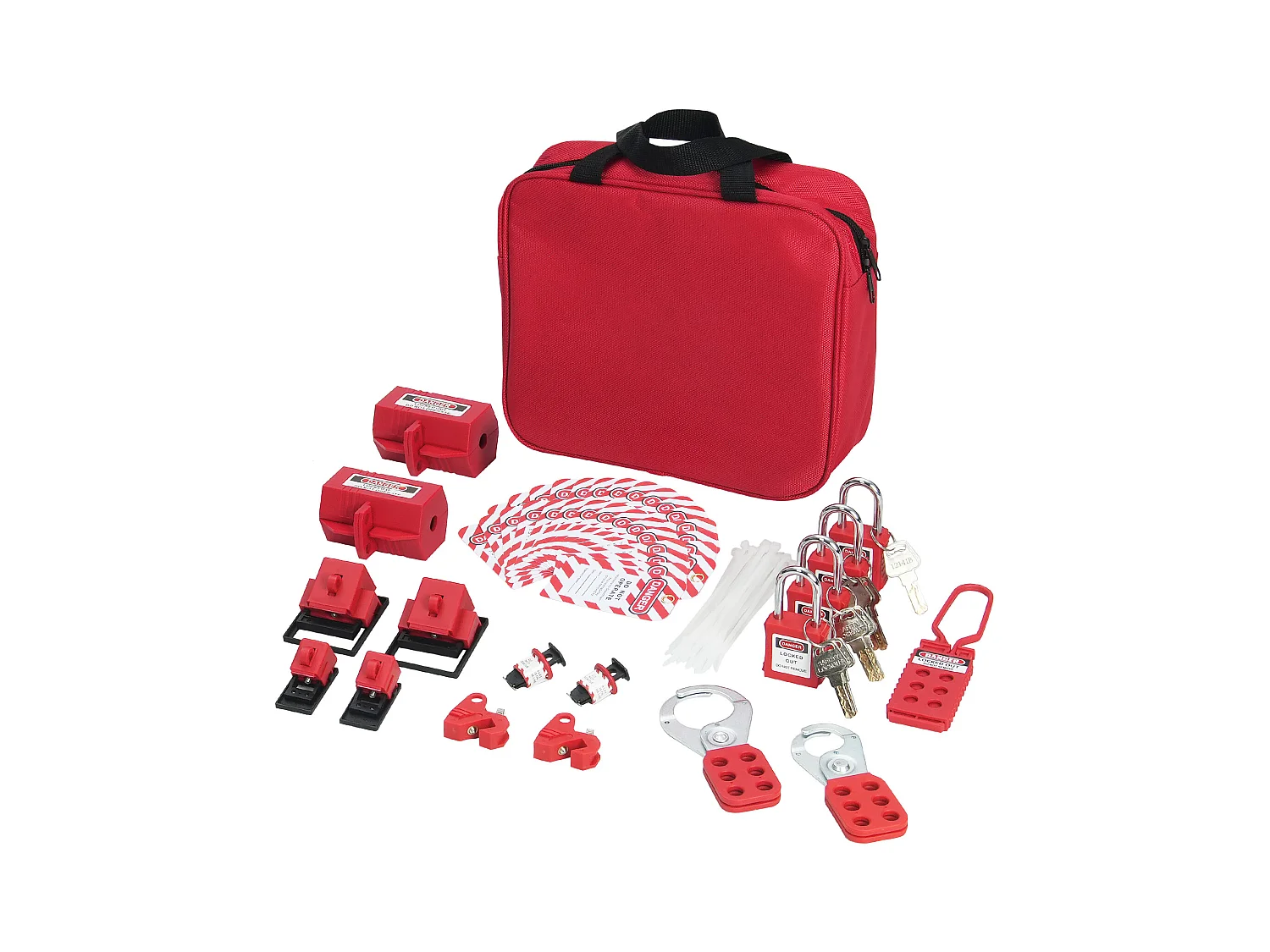 Kit de Serrures de Verrouillage, SucceBuy Kit de Verrouillage et d'Étiquetage Électrique 47 Pièces avec Cadenas, Moraillons, Étiquettes et Sac