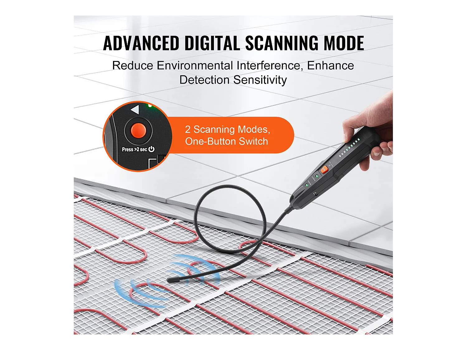 Lokalizator Kabli Podziemnych SucceBuy o Głębokości 2 m, Do Lokalizowania Ukrytych Ogrodzeń