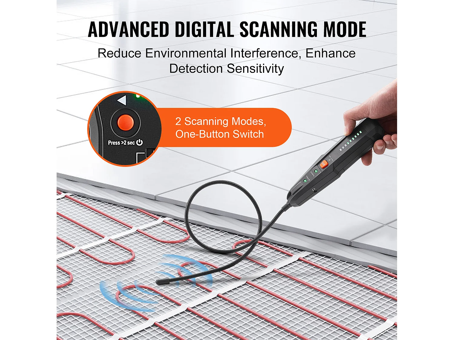 Localisateur de Câbles Souterrains SucceBuy de 2 m de Profondeur, Pour Localiser les Clôtures Cachées