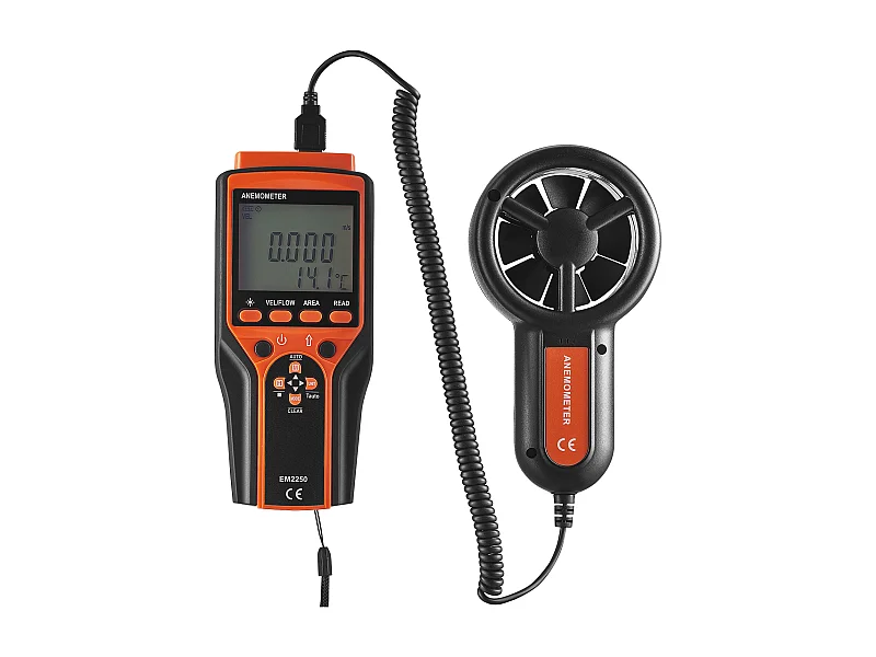Anémomètre Portable SucceBuy, -10℃ à 60℃, Compteur de Vitesse du Vent Numérique, Jauge CFM, Jauge CFM avec Rétroéclairage LED