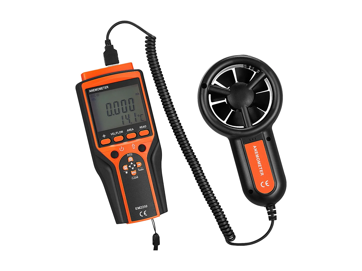Anemometro Portatile SucceBuy, -10℃ a 60℃, Contatore di Velocità del Vento Digitale, Gauge CFM, Gauge CFM con Retroilluminazione LED