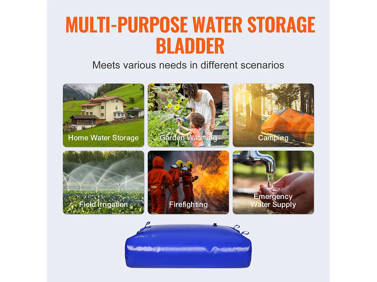 Tragbarer Wassertank SucceBuy 540L, Faltbar aus PVC 1000D, Wassertank für Wohnmobil, Große Kapazität, Tragbar, Brandschutz, Camping