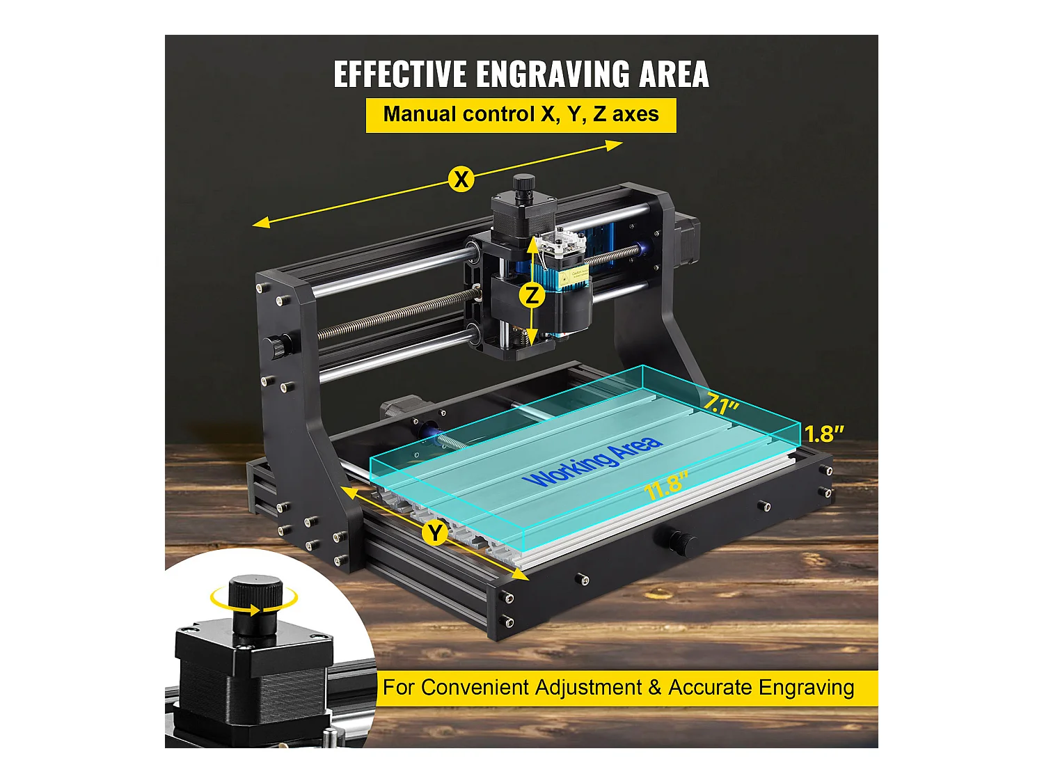 Machine à Graver, SucceBuy CNC 3018 Pro 500 mW Laser Engraver pour le Bois, le Cuir, le Plastique