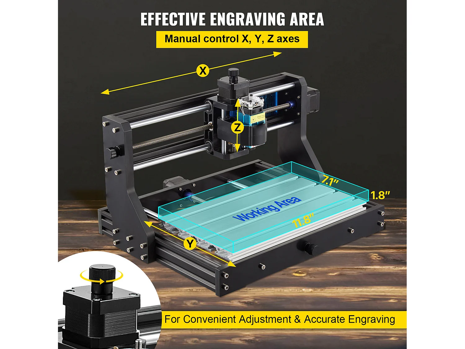 Machine à Graver, SucceBuy CNC 3018 Pro 500 mW Laser Engraver pour le Bois, le Cuir, le Plastique
