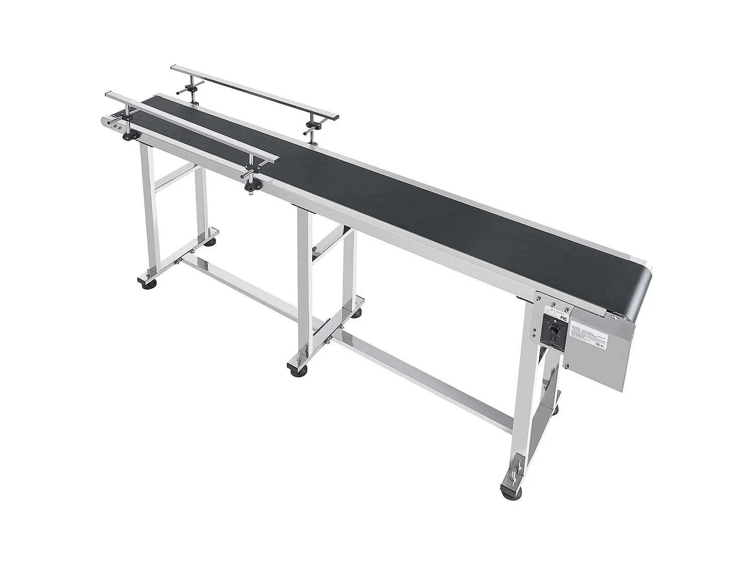 Convoyeur à Bande SucceBuy Convoyeur à Bande 180 x 20 cm, Garde-corps Double en Acier Inoxydable et PVC