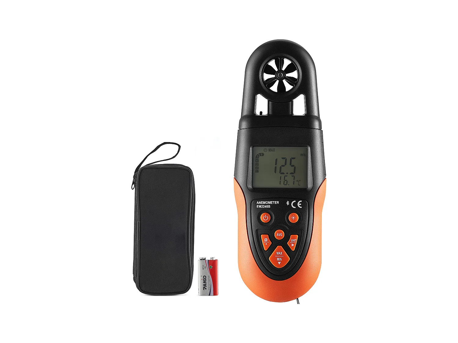 Anémomètre Portable SucceBuy, -10 ℃ à 60 ℃ Mesure Vitesse du Vent, avec Écran LED