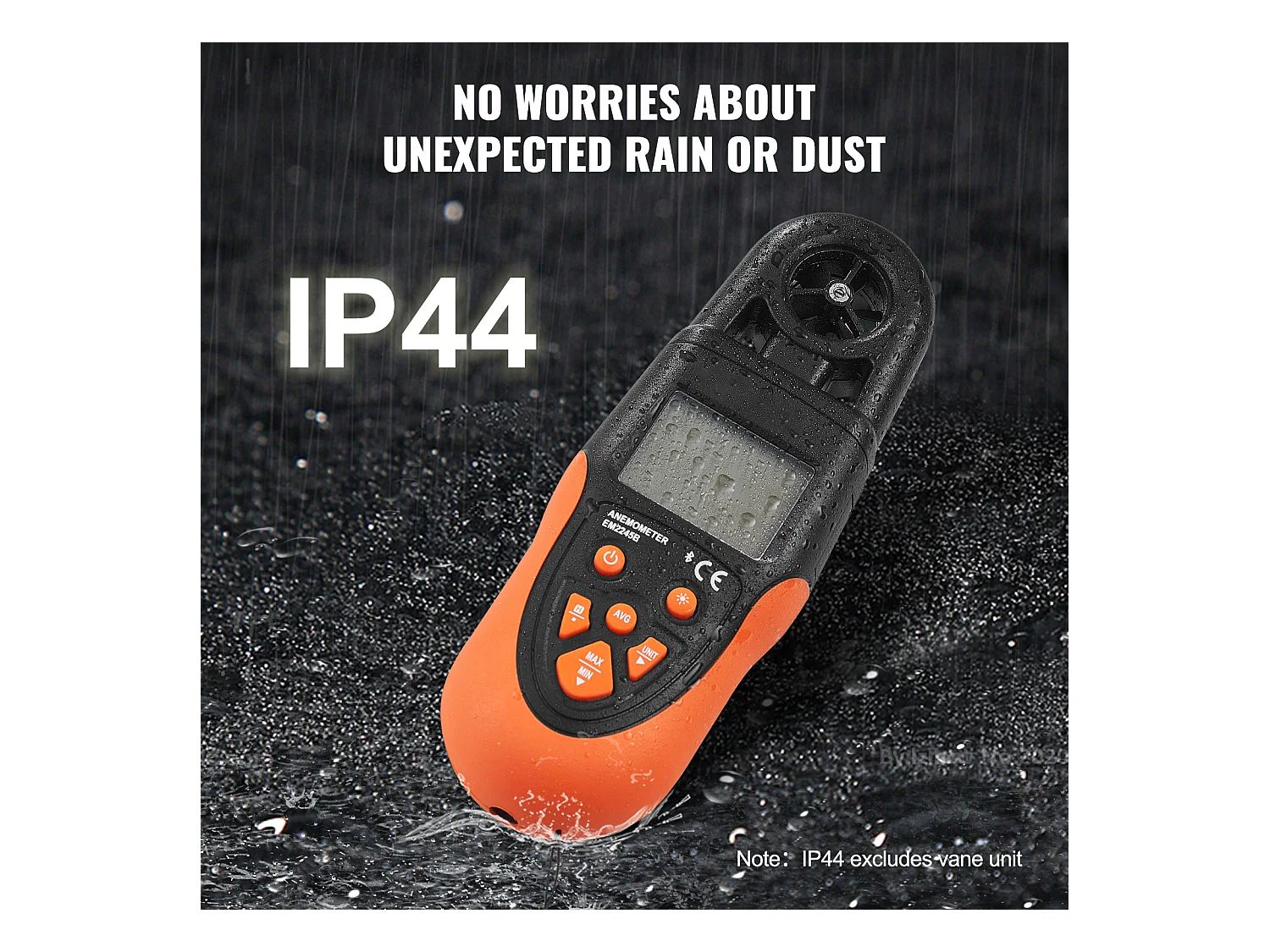 Anémomètre Portable SucceBuy, -10 ℃ à 60 ℃ Mesure Vitesse du Vent, avec Écran LED