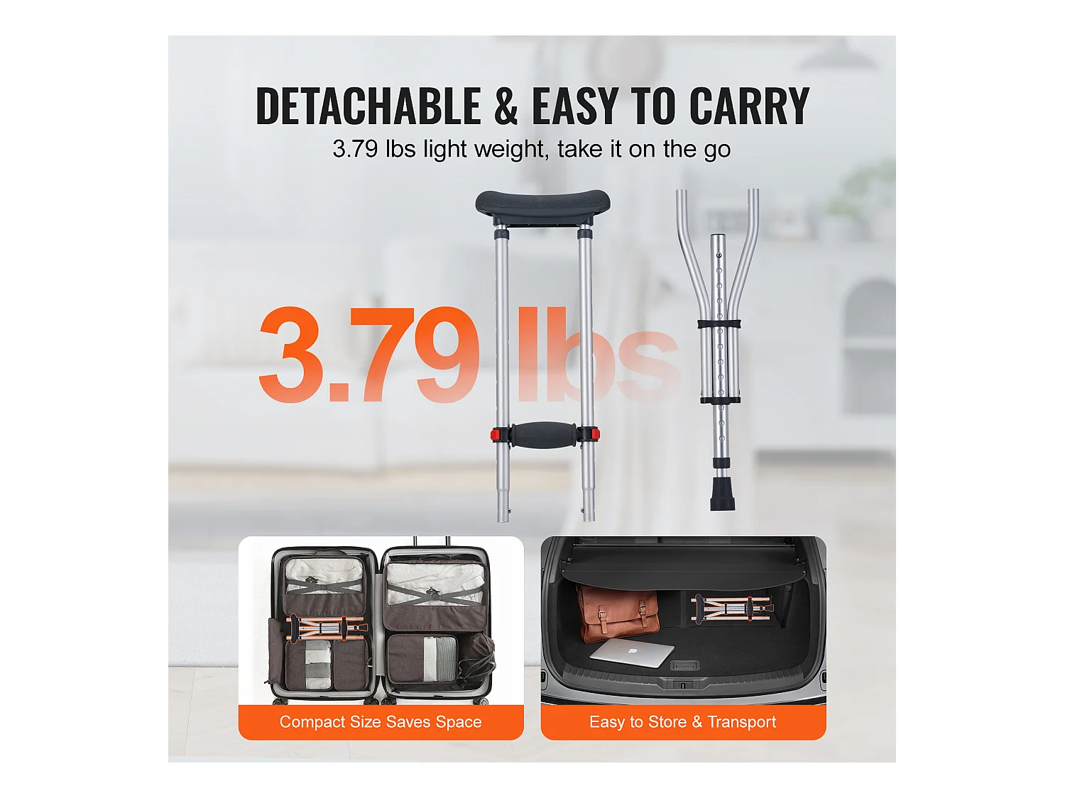 Béquilles Axillaires, SucceBuy Béquilles sous les Bras Béquilles de Marche sous les Bras Réglables en Hauteur à 13 Niveaux