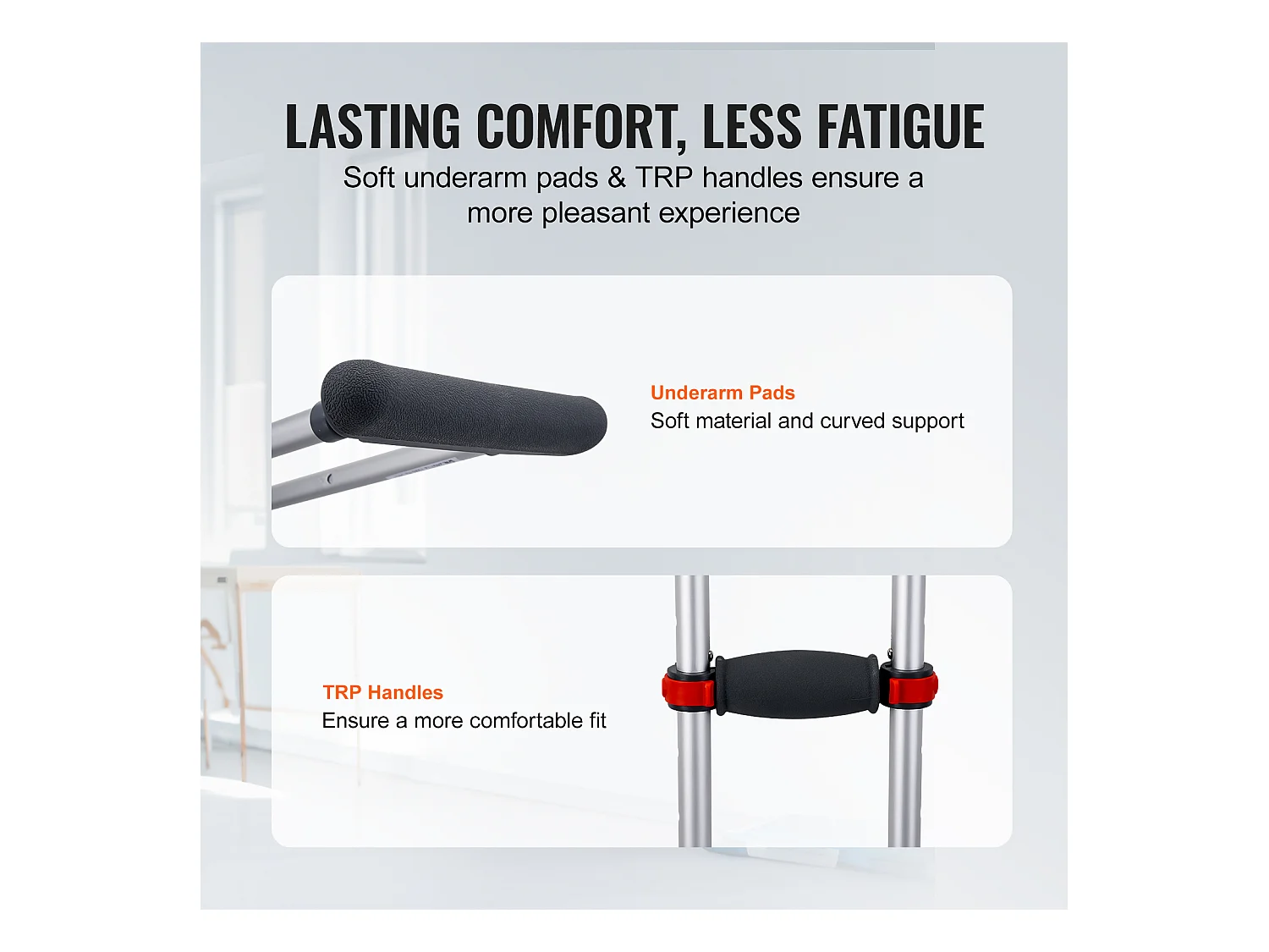 Béquilles Axillaires, SucceBuy Béquilles sous les Bras Béquilles de Marche sous les Bras Réglables en Hauteur à 13 Niveaux