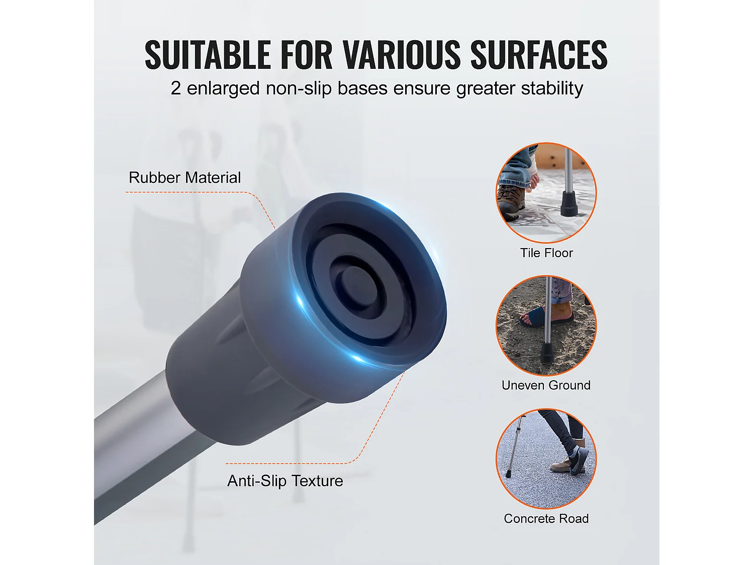 Béquilles Axillaires, SucceBuy Béquilles sous les Bras Béquilles de Marche sous les Bras Réglables en Hauteur à 13 Niveaux