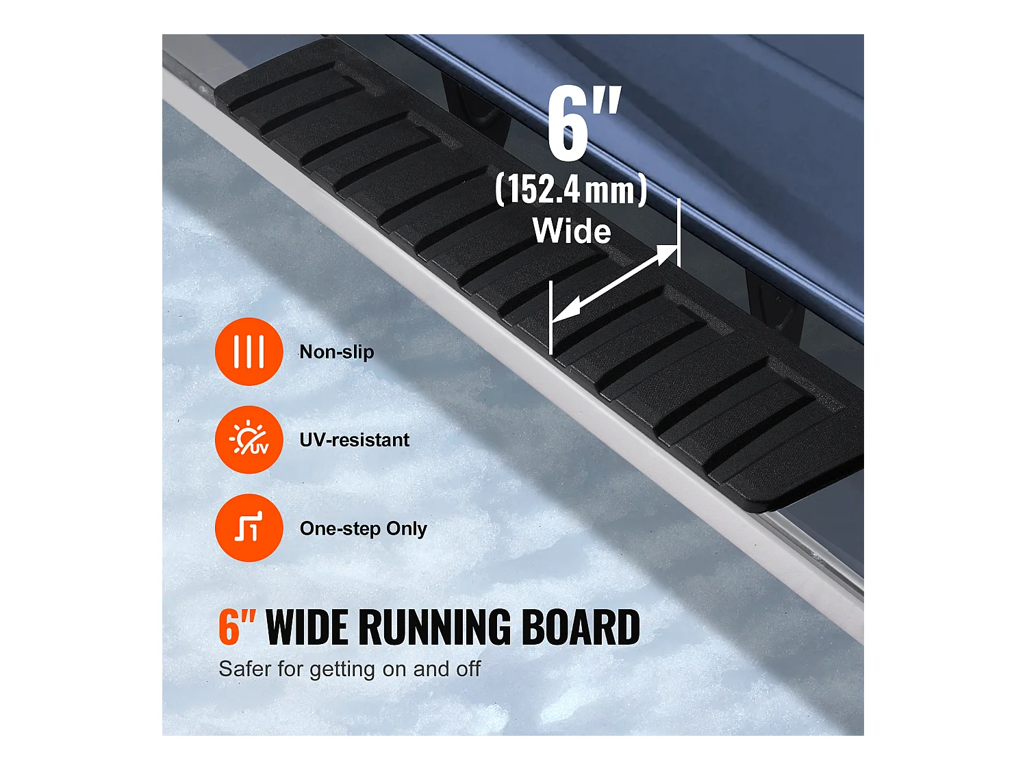 Marchepieds, SucceBuy, 152.4 mm pour Ford F150 2015-2023 - Cabine Multiplace, Marchepieds, 227 kg, 2 Pièces