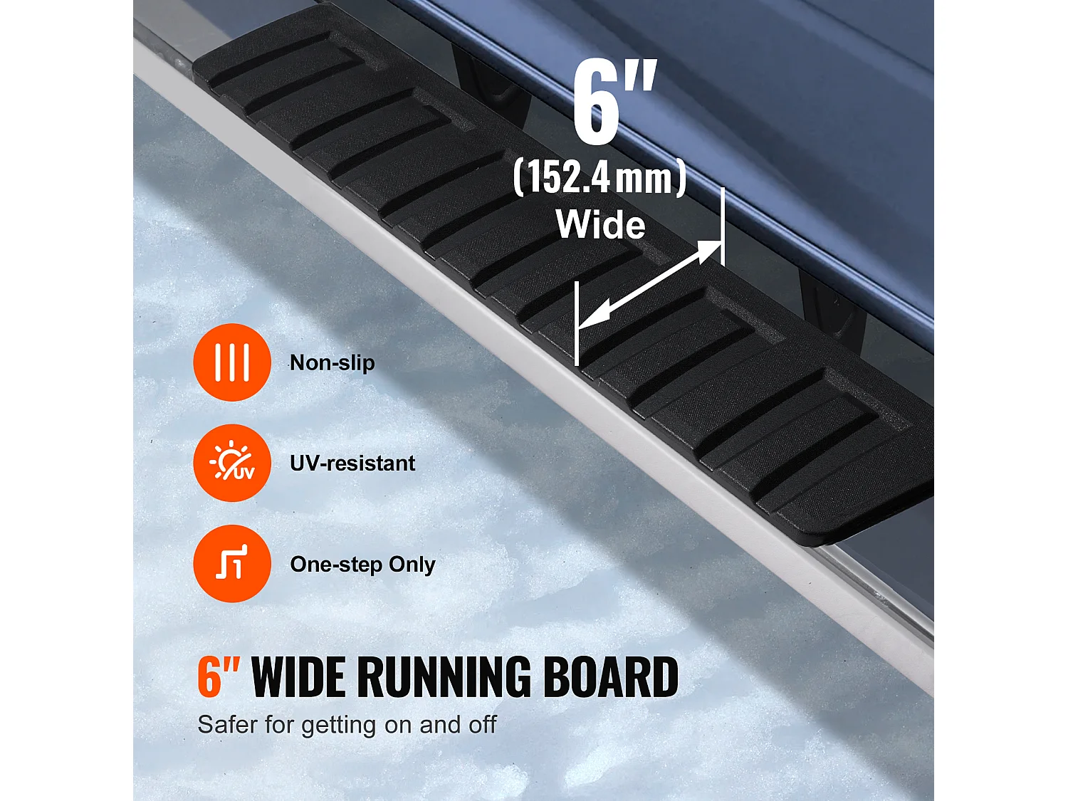 Marchepieds, SucceBuy, 152.4 mm pour Ford F150 2015-2023 - Cabine Multiplace, Marchepieds, 227 kg, 2 Pièces