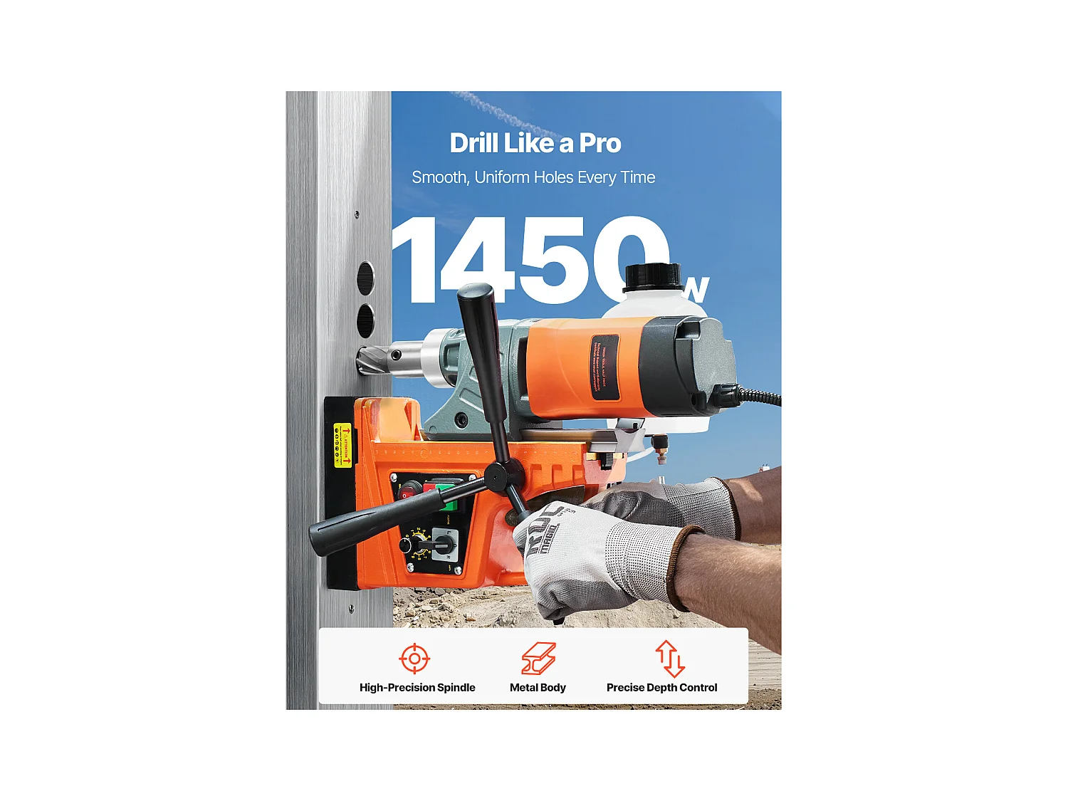 Perceuse Magnétique SucceBuy Perceuse à Colonne, 1450 W 12800 N Dia. d'Alésage 50 mm