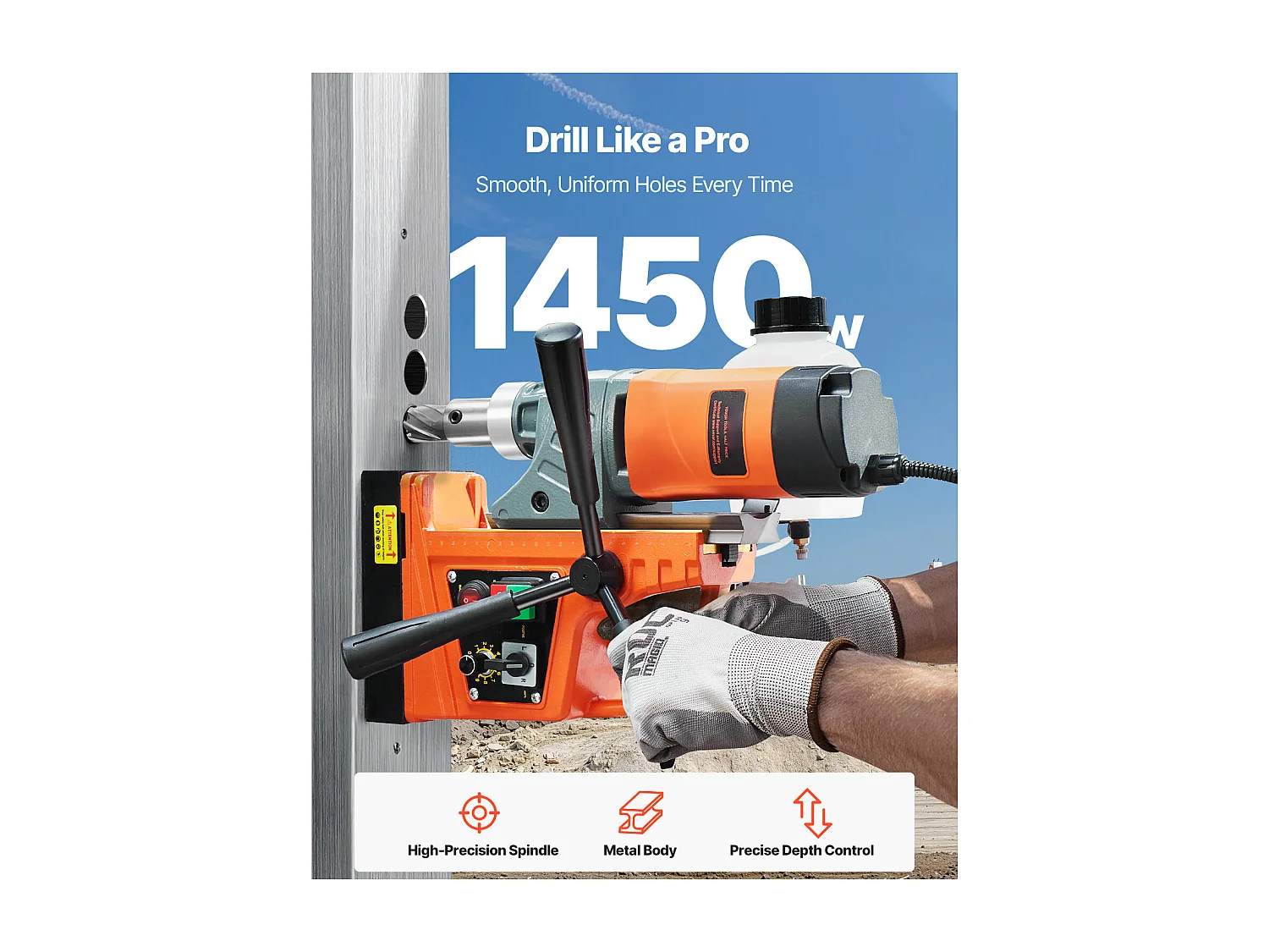 Broca Magnética SucceBuy Broca de Coluna, 1450 W 12800 N Diâmetro de Perfuração 50 mm