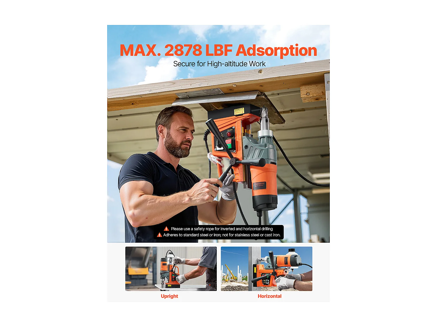 Broca Magnética SucceBuy Broca de Coluna, 1450 W 12800 N Diâmetro de Perfuração 50 mm