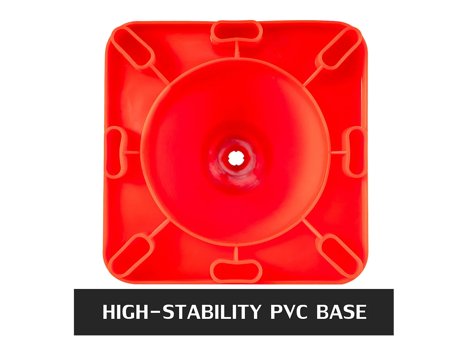 Cônes de Sécurité Routière SucceBuy, lot de 12, 45.72cm, Cônes de Stationnement en PVC avec Collier Réfléchissant et Base Rouge