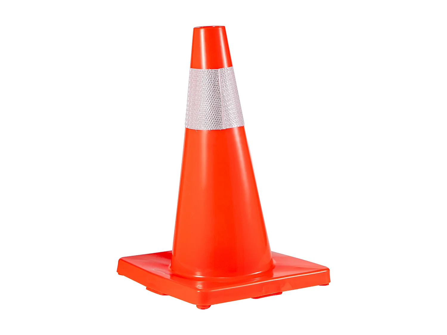 Cônes de Sécurité Routière SucceBuy, lot de 12, 45.72cm, Cônes de Stationnement en PVC avec Collier Réfléchissant et Base Rouge