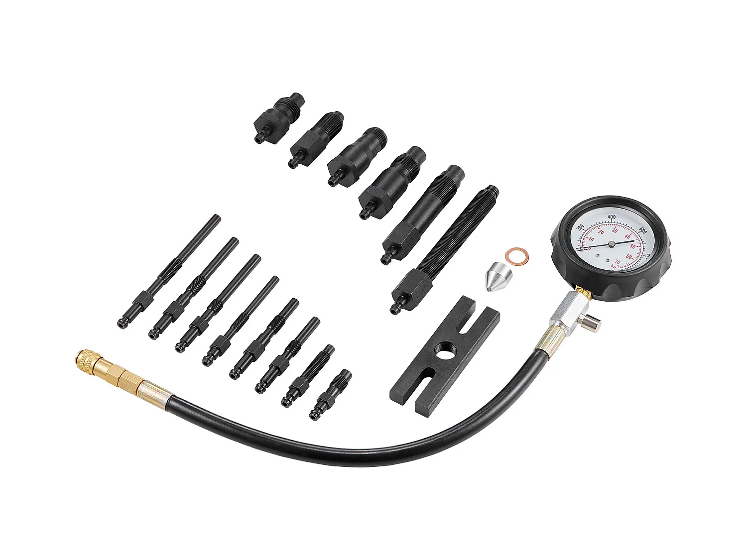 Testeur de Compression, SucceBuy Testeur de Compression de Moteur Diesel, Kit de Test de Pression de Cylindre 18 pièces