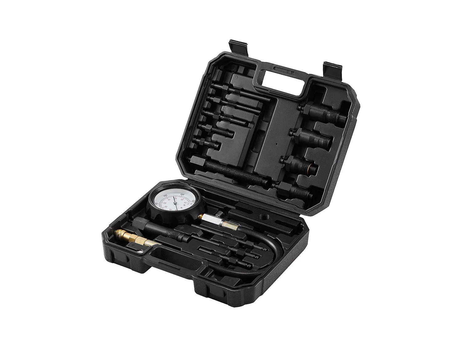 Tester di Compressione, SucceBuy Tester di Compressione di Motore Diesel, Kit di Test di Pressione di Cilindro 18 pezzi