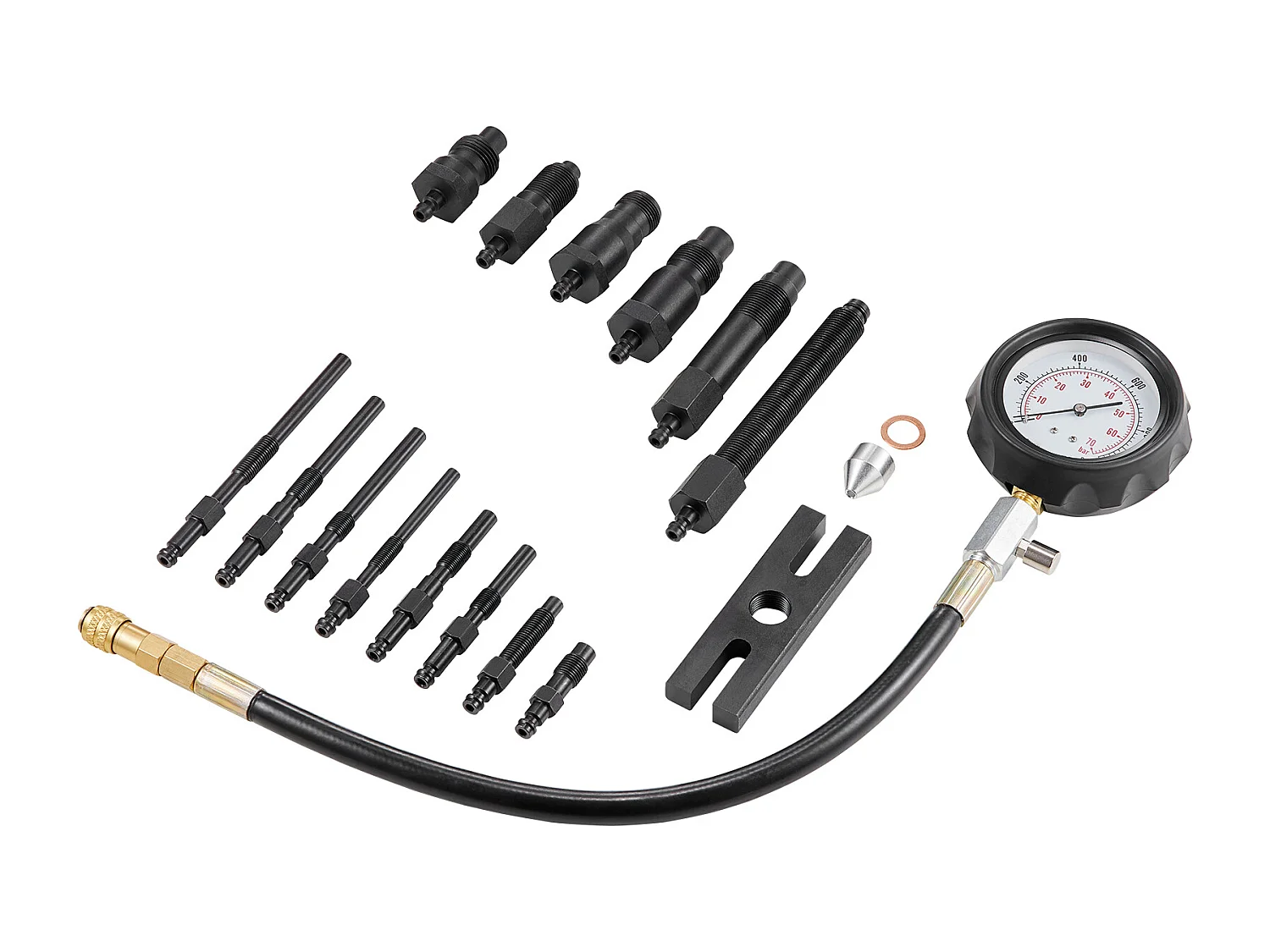 Compressietester, SucceBuy Compressietester voor Dieselmotor, Testkit voor Cilinderdruk 18 stukken