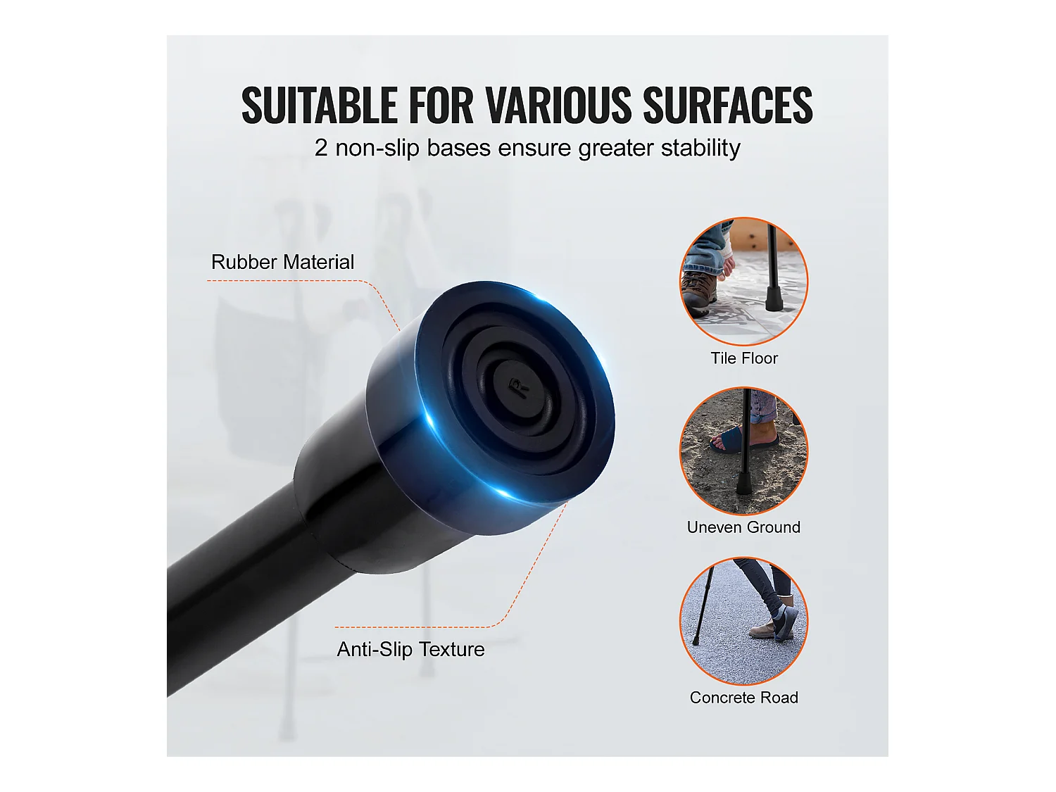 Béquilles Axillaires, SucceBuy Béquilles d'Avant-Bras Béquilles de Marche Réglables en Hauteur à 10 Niveaux 1 Paire 159 kg