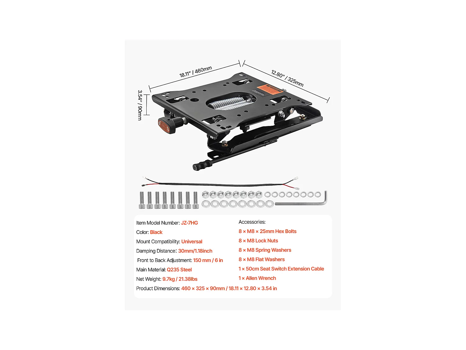 Kit di Sospensione per Sedia Carrello SucceBuy Sollevatore Universale per Trattore con Slitta