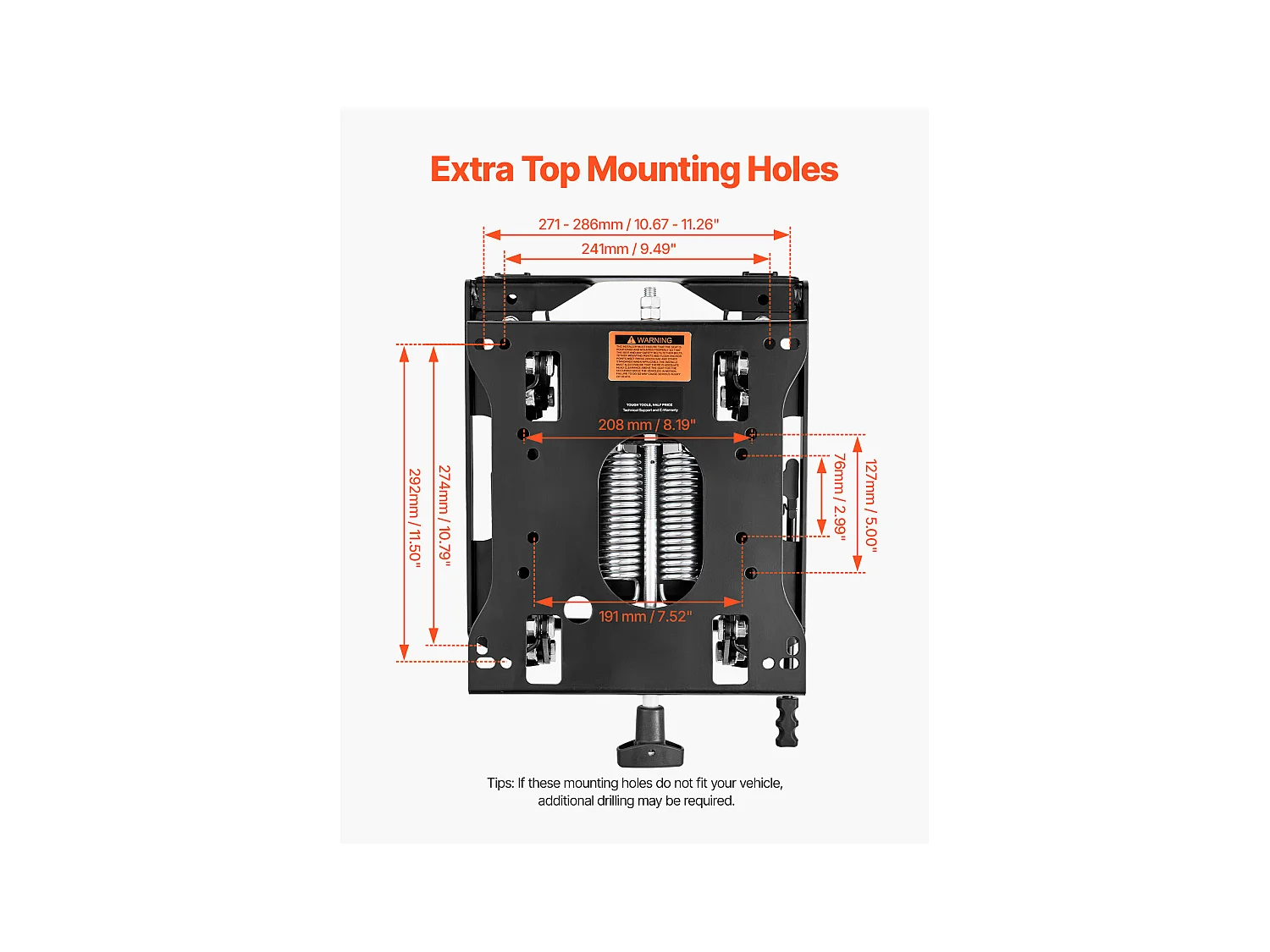 Kit di Sospensione per Sedia Carrello SucceBuy Sollevatore Universale per Trattore con Slitta