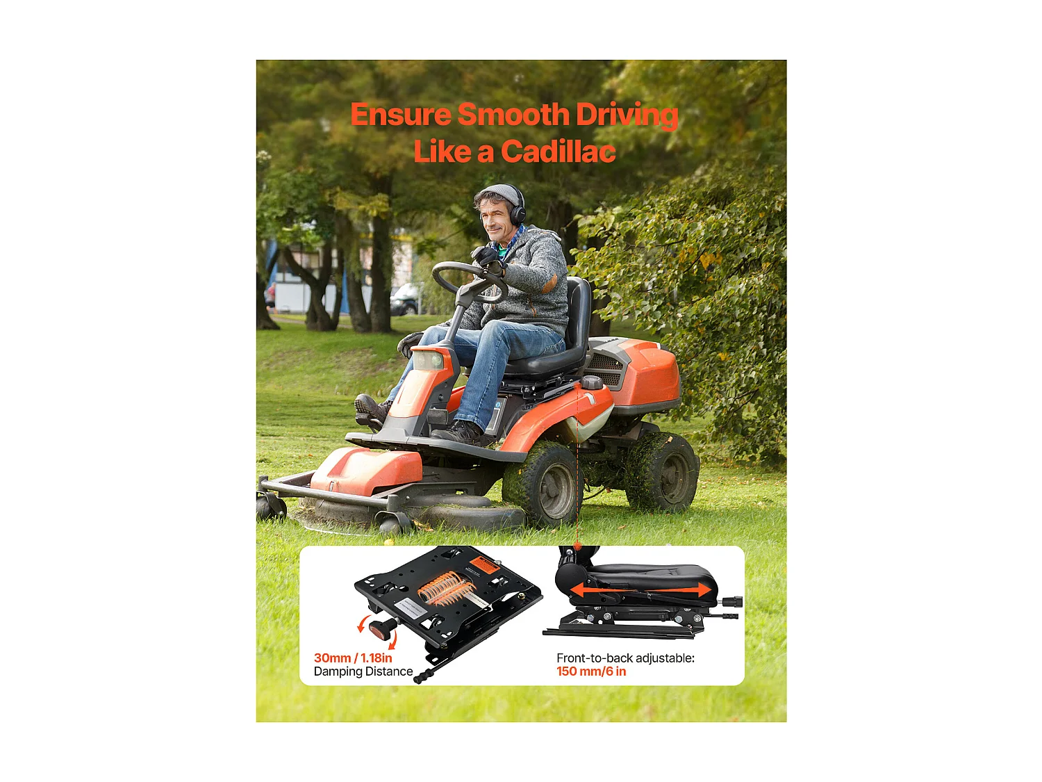 Kit Suspension de Siège de Chariot SucceBuy Élévateur Tracteur Universel Glissière