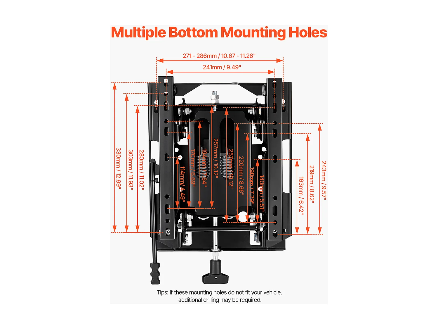 Kit Suspension de Siège de Chariot SucceBuy Élévateur Tracteur Universel Glissière