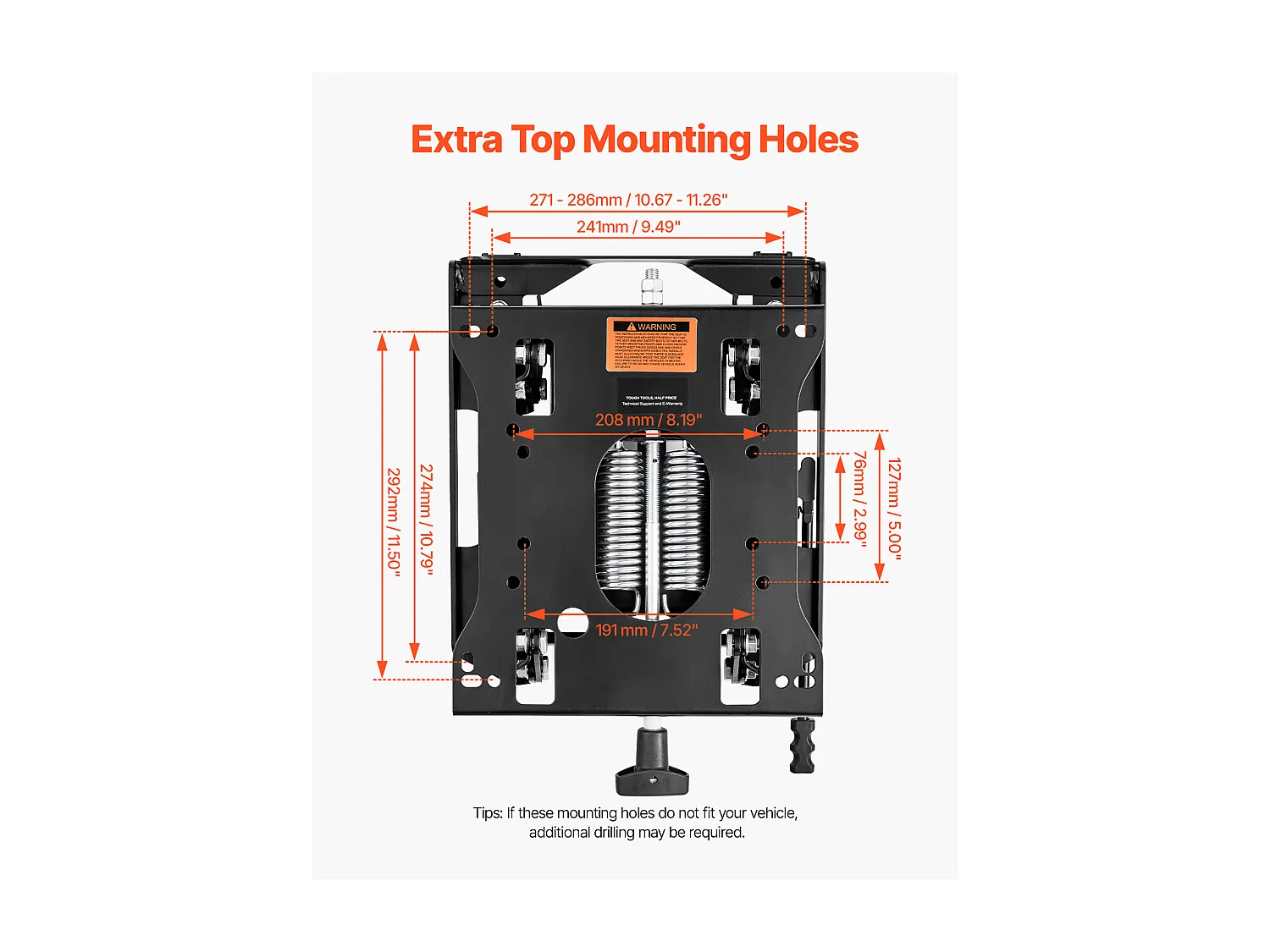 Kit Suspension de Siège de Chariot SucceBuy Élévateur Tracteur Universel Glissière