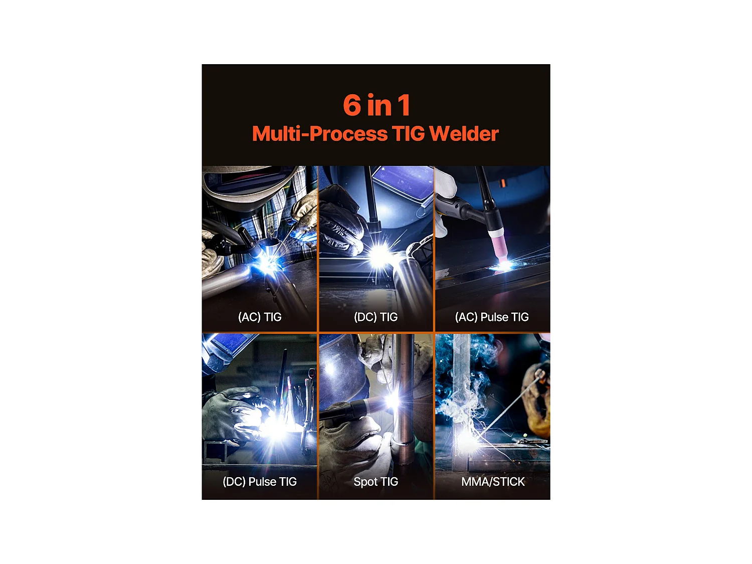 Poste à Souder TIG SucceBuy, 6 en 1 AC/DC Machine Soudage Pulsé Point MMA Onduleur