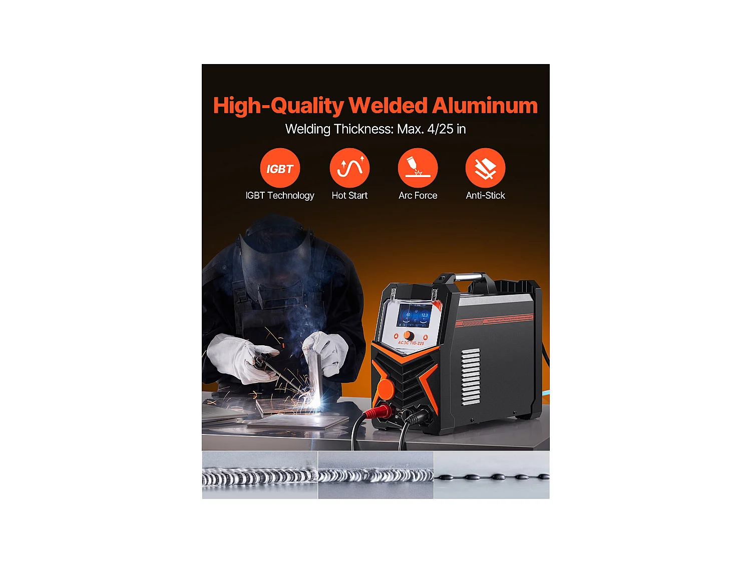 Poste à Souder TIG SucceBuy, 6 en 1 AC/DC Machine Soudage Pulsé Point MMA Onduleur