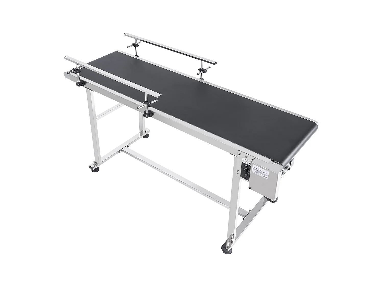 Convoyeur à Bande SucceBuy Convoyeur à Bande 150 x 40 cm, Garde-corps Double en Acier Inoxydable et PVC