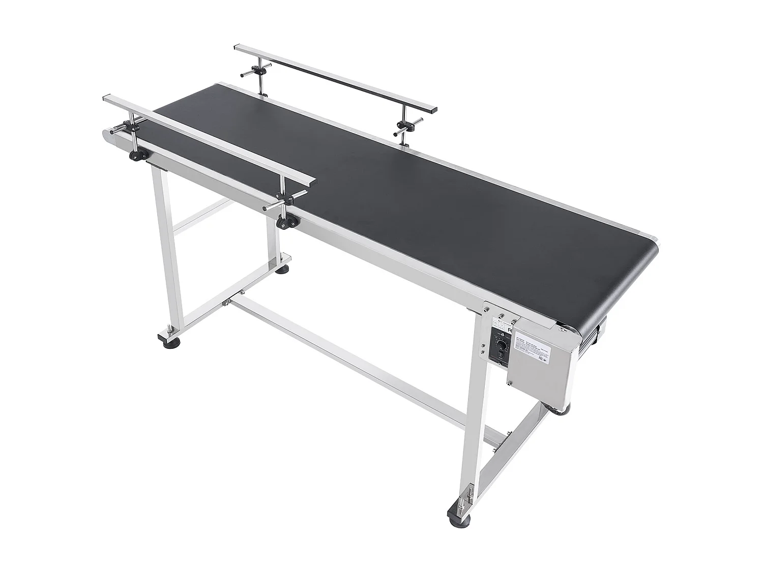 Convoyeur à Bande SucceBuy Convoyeur à Bande 150 x 40 cm, Garde-corps Double en Acier Inoxydable et PVC