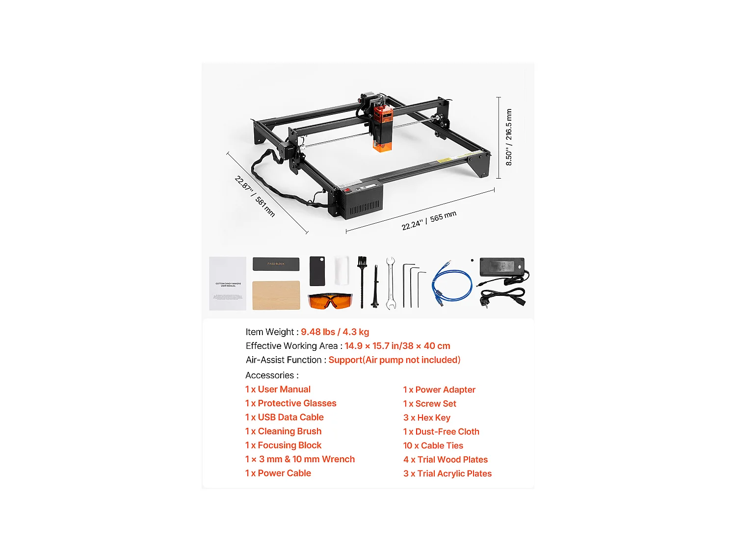 Machine à Graver Laser Graveur Laser SucceBuy 5 W Point Compressé Protection Yeux